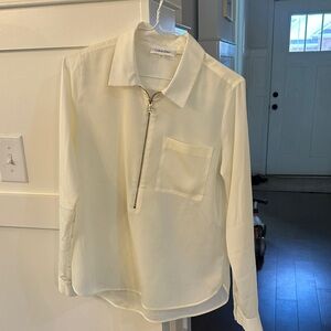 *NWOT* Calvin Klein Zip Cream Shirt